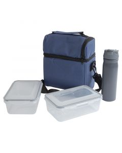 Bolso térmico de poliéster rectangular verde con botella plástica Redcliffs