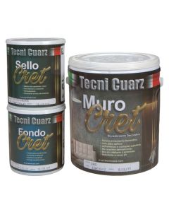 Kit de pared texturizada de cemento decorativo gris (sellador, pintura, fondo) murocret
