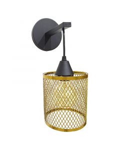 Lámpara tipo aplique mesh vintage dorado y negro 1 luz E27 10104