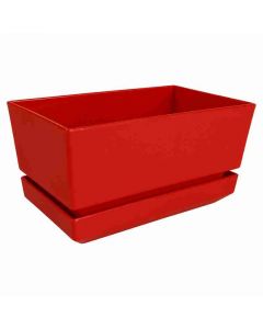 Maceta roja rectangular