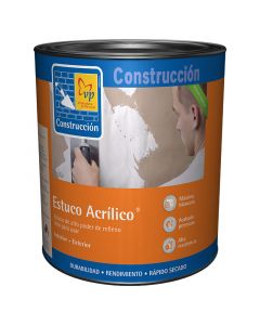 Estuco acrílico mulltisuperficie Construobra blanco 1 gal