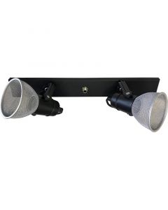 Lámpara modelo spotline riel 2 luces (negro/plateado) rosca