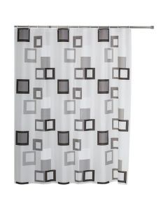 Cortina para baño peva estampado cuadros 178 x 183 cm