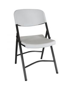 Silla plegable blanca 82 x 47 x 59 cm soporta hasta 300 kg