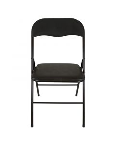 Silla plegable vinil - metal negra soporta 100 kg