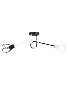 PLAFON BUCLE 2 LUCES NEGRO-BLANCO