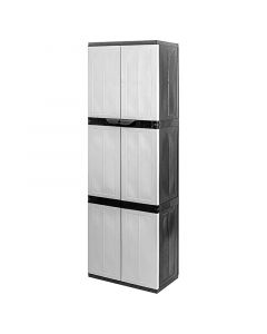 Armario París gris/negro 2 puertas 5 repisas plástico 178 x 60 x 35,5 cm