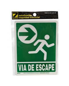 Vía de escape (derecha) 19,5x25cm señal de poliestireno