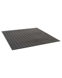 Piso de caucho tipo botón cuadrado negro 0,25 m²