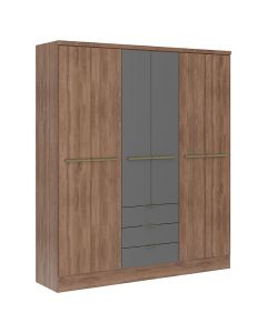 Ropero fijo MDF freijo titanium 61,4 x 210 x 15 cm