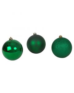 Set 3 esferas navideñas verdes 15 cm