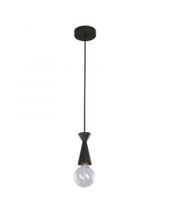 Lámpara colgante acabado negro 1 luz (bombillo se vende por separado)