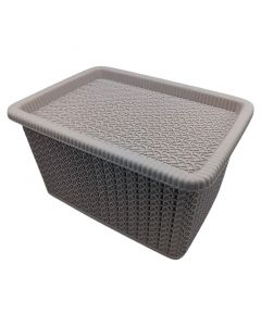 CANASTA CON TAPA 5 LITROS GRIS MATE 26,20 CM