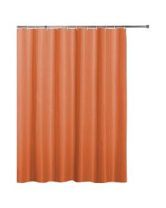 Set cortina de baño poliéster naranja suave 183x183 cm incluye 17 ganchos plásticos