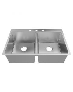 Fregadero acero inoxidable montaje dual 2 bateas 83 x 56 cm Aqua Nuova Deluxe