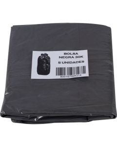 Bolsas para basura negras 30 kg 5 uds
