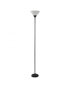 Lámpara de pie 1 luz base negro copa blanca
