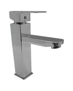 GRIFERÍA PARA LAVAMANOS MONOMANDO CUELLO BAJO DELUXE PLATEADO CROMADO