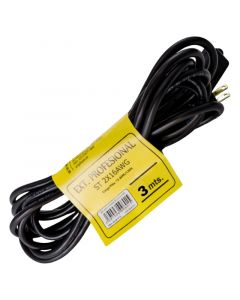 Extensión eléctrica profesional ST 2x16 AWG 5 tomas negra 3 m