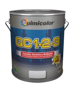 Pintura de esmalte blanco brillante clase a quimicolor qc 1-2-3 de 1 galón