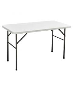 Mesa plegable rectangular blanca 120 x 60 x 90 cm altura ajustable 80 kg