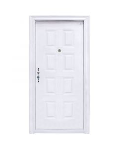 Puerta decorativa de seguridad blanca izquierda modelo 8888
