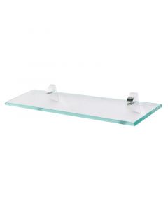 Repisa vidrio soporte cromado 10 x 40 cm