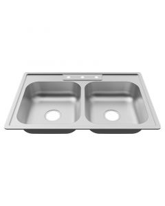 Fregadero acero inoxidable empotrar 2 bateas 85 x 55 cm Aqua Nuova