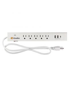 REGLETA CON SUPRESOR DE PICOS 5 RECEPTÁCULOS 3 SALIDAS USB A Y C 490 J BLANCA