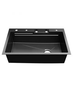 Fregadero acero inoxidable todo en uno empotrar 1 batea 83 x 53 cm Aqua Nuova Deluxe
