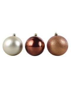 SET 3 ESFERAS NAVIDEÑAS CHAMPAN DISEÑOS VARIADOS 15 CM