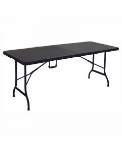 Mesa plegable rectangular color negro soporta hasta 100kg