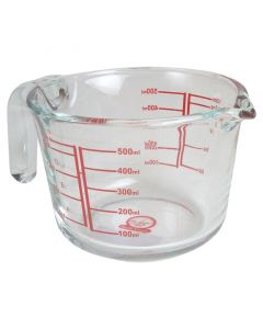 Taza jarra medidora de 0.5l (2tazas) en vidrio refractario